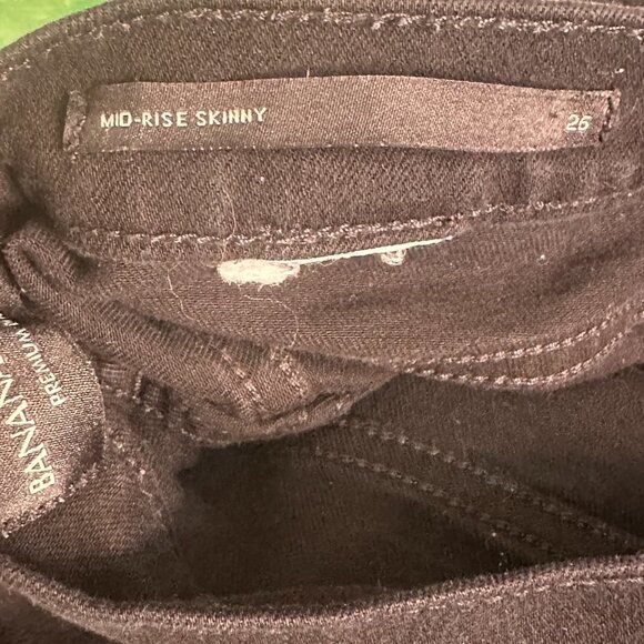 BANANA REPUBLIC Premium Denim Women's Black Washwell Mid-Rise Skinny Jean 26 - Picture 7 of 9